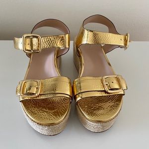 Gold Leather Sandals